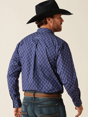 Ariat 10054085 Mens Cade Classic Fit Shirt Navy back. If you need any assistance with this item or the purchase of this item please call us at five six one seven four eight eight eight zero one Monday through Saturday 10:00a.m EST to 8:00 p.m EST