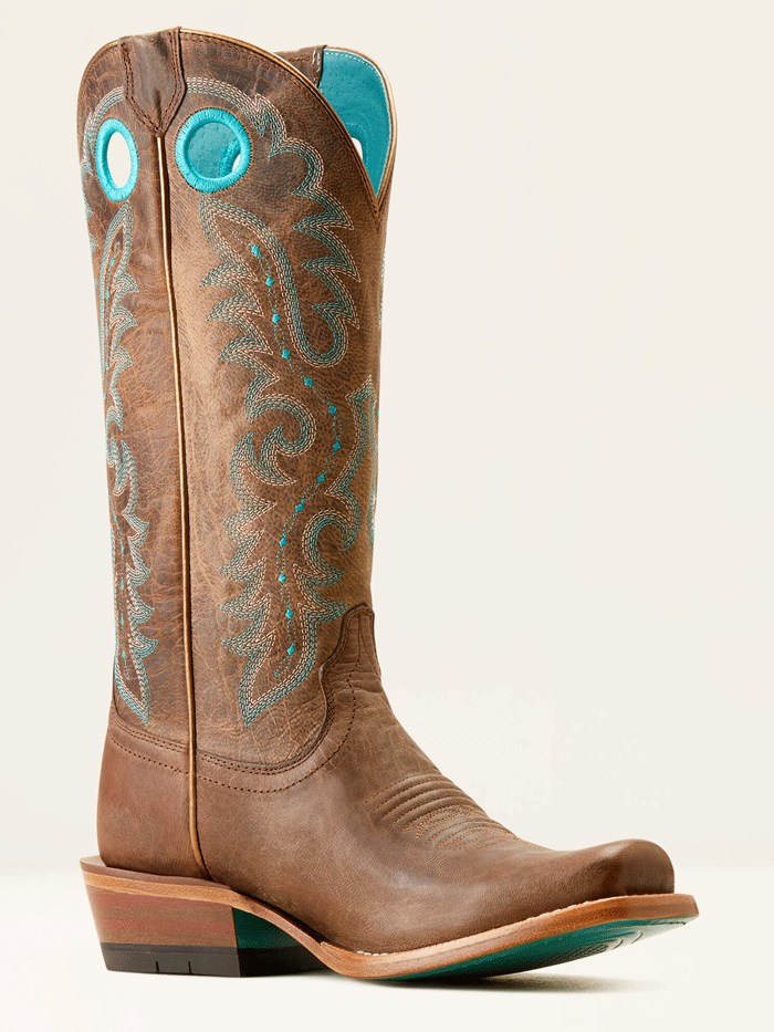 Ariat 10050889 Womens Futurity Boon Western Boot Pecan Brown front and side view. If you need any assistance with this item or the purchase of this item please call us at five six one seven four eight eight eight zero one Monday through Saturday 10:00a.m EST to 8:00 p.m EST