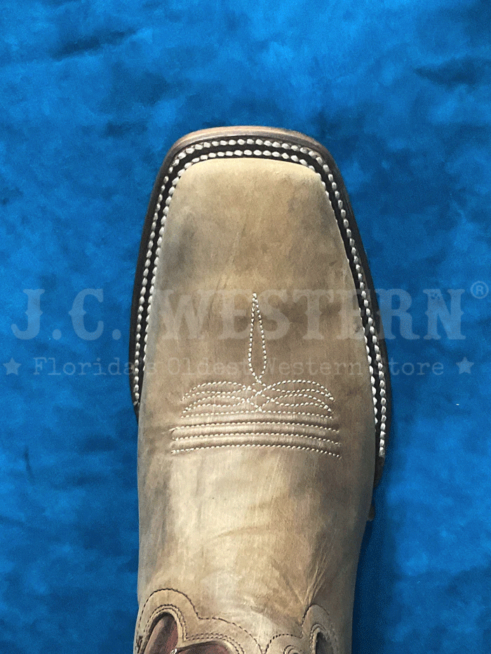 Circle G L5991 Mens Embroidery Square Toe Boot Cinnamon side and front view. If you need any assistance with this item or the purchase of this item please call us at five six one seven four eight eight eight zero one Monday through Saturday 10:00a.m EST to 8:00 p.m EST