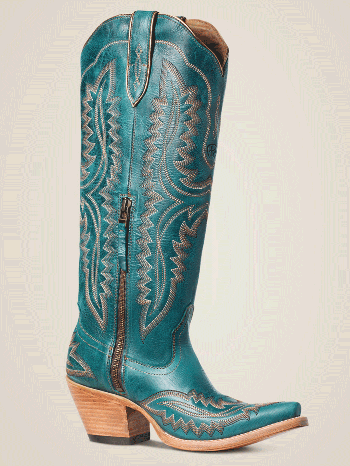 Ariat 10034004 Womens Casanova Western Boot Turquoise front and outter side view. If you need any assistance with this item or the purchase of this item please call us at five six one seven four eight eight eight zero one Monday through Saturday 10:00a.m EST to 8:00 p.m EST