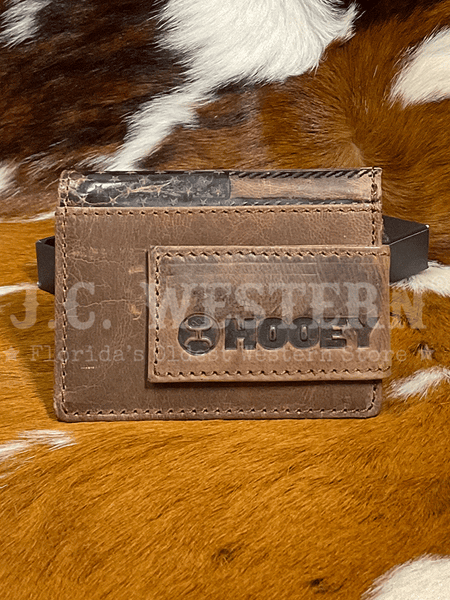 Hooey HFW003-BRBK Mens Liberty Rope Embossed Bi-Fold Money Clip Wallet Brown back view. If you need any assistance with this item or the purchase of this item please call us at five six one seven four eight eight eight zero one Monday through Saturday 10:00a.m EST to 8:00 p.m EST