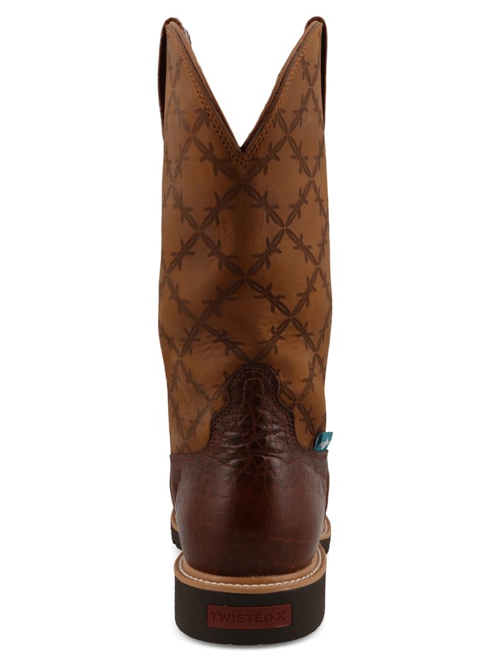 Twisted X MXBNW09 Mens Round Nano Toe Western Work Boot Brown front and side view. If you need any assistance with this item or the purchase of this item please call us at five six one seven four eight eight eight zero one Monday through Saturday 10:00a.m EST to 8:00 p.m EST