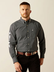 Ariat 10058960 Mens Team Fowler Classic Fit Shirt Black front view. If you need any assistance with this item or the purchase of this item please call us at five six one seven four eight eight eight zero one Monday through Saturday 10:00a.m EST to 8:00 p.m EST