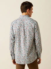 Ariat 10058996 Mens Stiles Fitted Shirt Light Blue back view. If you need any assistance with this item or the purchase of this item please call us at five six one seven four eight eight eight zero one Monday through Saturday 10:00a.m EST to 8:00 p.m EST