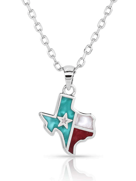 Montana Silversmiths NC5619 Womens Texas Forever Necklace Silver front view. If you need any assistance with this item or the purchase of this item please call us at five six one seven four eight eight eight zero one Monday through Saturday 10:00a.m EST to 8:00 p.m EST