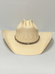 Larry Mahan MS2442BRNX40 10X Brindle 4 INCH BRIM Straw Hat Natural front view. If you need any assistance with this item or the purchase of this item please call us at five six one seven four eight eight eight zero one Monday through Saturday 10:00a.m EST to 8:00 p.m EST