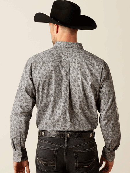 Ariat 10051987 Mens Team Kendall Classic Fit Shirt Grey back view. If you need any assistance with this item or the purchase of this item please call us at five six one seven four eight eight eight zero one Monday through Saturday 10:00a.m EST to 8:00 p.m EST