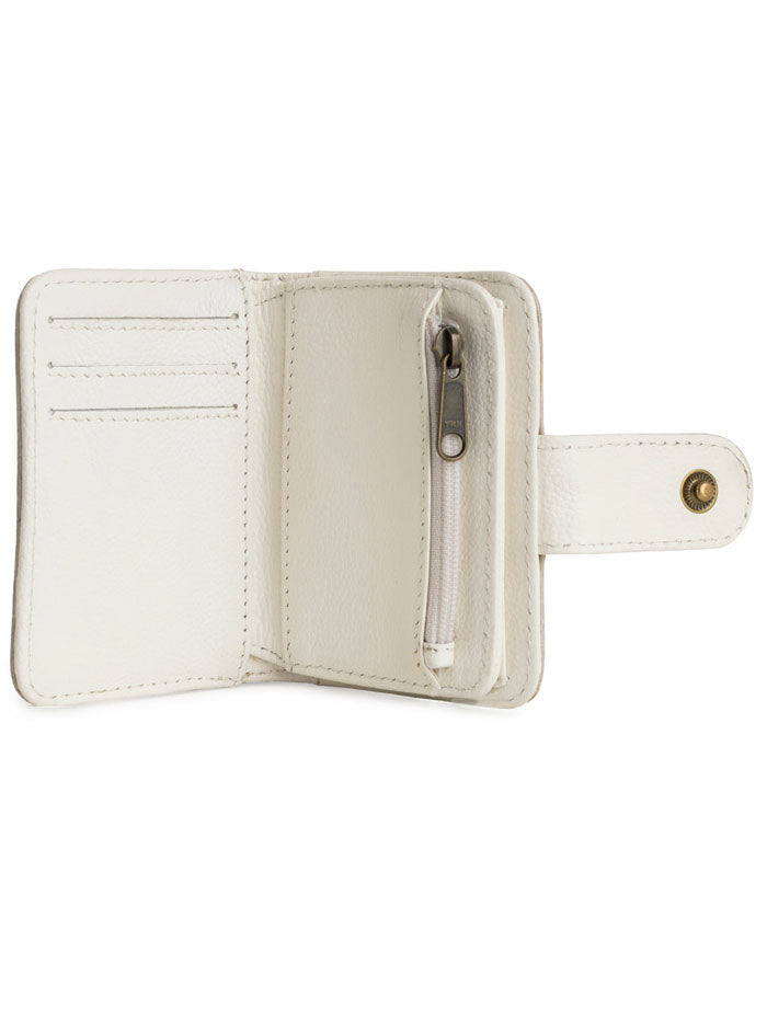 Myra Bag S-10734 Womens Winslow Creek Mini Wallet White side front view. If you need any assistance with this item or the purchase of this item please call us at five six one seven four eight eight eight zero one Monday through Saturday 10:00a.m EST to 8:00 p.m EST