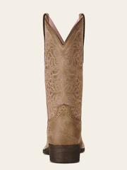 Ariat 10019906 Womens Round Up Remuda Western Boot Tan back view. If you need any assistance with this item or the purchase of this item please call us at five six one seven four eight eight eight zero one Monday through Saturday 10:00a.m EST to 8:00 p.m EST