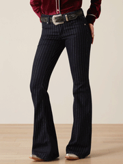 Ariat 10053532 Womens Perfect Rise Jasmine Flare Jeans Silver Stripe Navy front. If you need any assistance with this item or the purchase of this item please call us at five six one seven four eight eight eight zero one Monday through Saturday 10:00a.m EST to 8:00 p.m EST

