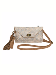 Catchfly 23070841IVY Womens Wristlet With Crossbody Strap Bag Ivory front view. If you need any assistance with this item or the purchase of this item please call us at five six one seven four eight eight eight zero one Monday through Saturday 10:00a.m EST to 8:00 p.m EST