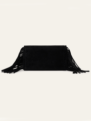 Stetson 9513000-001 Womens Spiral Suede Fringed Clutch Black back view. If you need any assistance with this item or the purchase of this item please call us at five six one seven four eight eight eight zero one Monday through Saturday 10:00a.m EST to 8:00 p.m EST