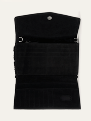 Stetson 9513000-001 Womens Spiral Suede Fringed Clutch Black inside view. If you need any assistance with this item or the purchase of this item please call us at five six one seven four eight eight eight zero one Monday through Saturday 10:00a.m EST to 8:00 p.m EST