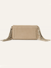Stetson 9513000-934 Womens Spiral Suede Fringed Clutch Beige back view. If you need any assistance with this item or the purchase of this item please call us at five six one seven four eight eight eight zero one Monday through Saturday 10:00a.m EST to 8:00 p.m EST