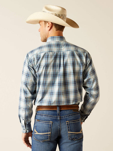 Ariat 10051270 Mens Pro Series Emiliano Classic Fit Shirt Light Blue Heaven back view. If you need any assistance with this item or the purchase of this item please call us at five six one seven four eight eight eight zero one Monday through Saturday 10:00a.m EST to 8:00 p.m EST