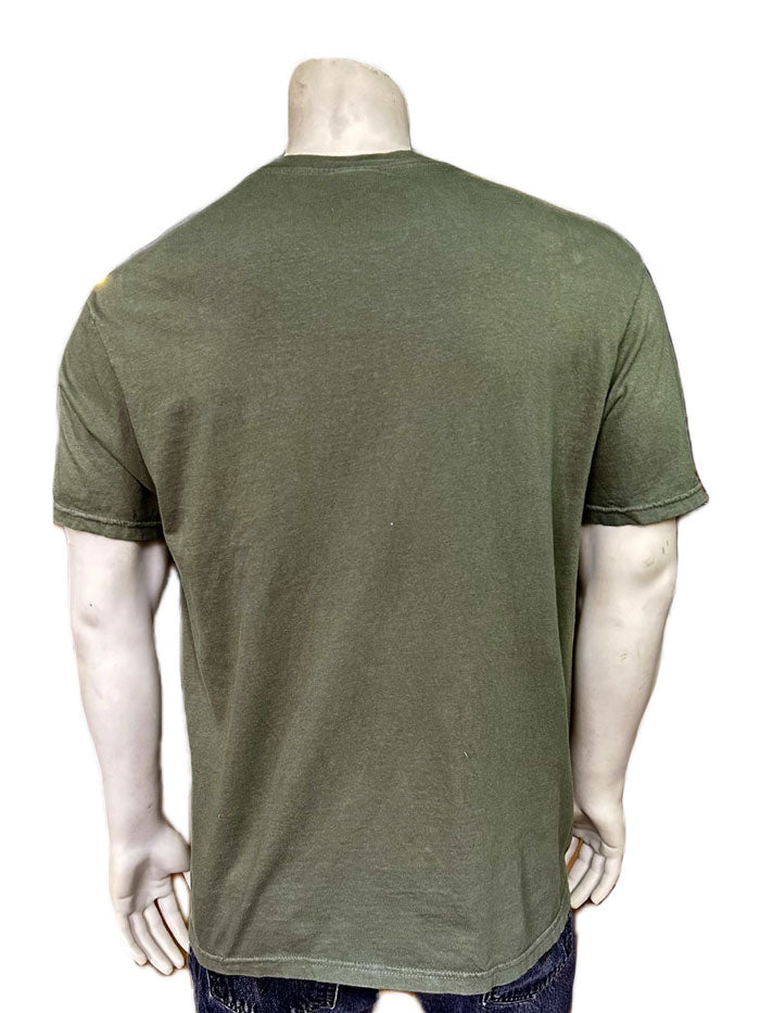 Rockmount TS-100-GREEN  Mens Vintage Bronc Western T-Shirt Green front view. If you need any assistance with this item or the purchase of this item please call us at five six one seven four eight eight eight zero one Monday through Saturday 10:00a.m EST to 8:00 p.m EST