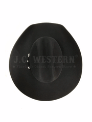 Serratelli BEAUMONTBLK 6X Felt 4 Inch Brim Western Hat Black view from above. If you need any assistance with this item or the purchase of this item please call us at five six one seven four eight eight eight zero one Monday through Saturday 10:00a.m EST to 8:00 p.m EST