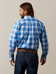 Ariat 10045063 Mens Pro Series Team Daxton Classic Fit Shirt Blue back view. If you need any assistance with this item or the purchase of this item please call us at five six one seven four eight eight eight zero one Monday through Saturday 10:00a.m EST to 8:00 p.m EST