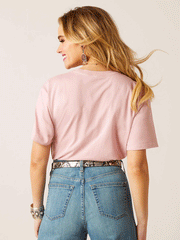 Ariat 10047605 Womens Western Wheat T-Shirt Dusty Pink back view. If you need any assistance with this item or the purchase of this item please call us at five six one seven four eight eight eight zero one Monday through Saturday 10:00a.m EST to 8:00 p.m EST