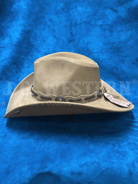 Stetson TRROXB-843489 ROXBURY Shapeable Leather Western Hat Rust left side view. If you need any assistance with this item or the purchase of this item please call us at five six one seven four eight eight eight zero one Monday through Saturday 10:00a.m EST to 8:00 p.m EST