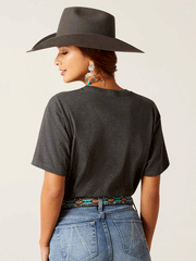 Ariat 10047639 Womens Desert Diamond T-Shirt Charcoal Heather back view. If you need any assistance with this item or the purchase of this item please call us at five six one seven four eight eight eight zero one Monday through Saturday 10:00a.m EST to 8:00 p.m EST