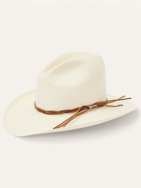 Stetson SSGUSS-563681 GUS 10X Straw Cowboy Hat Natural side / front view. If you need any assistance with this item or the purchase of this item please call us at five six one seven four eight eight eight zero one Monday through Saturday 10:00a.m EST to 8:00 p.m EST