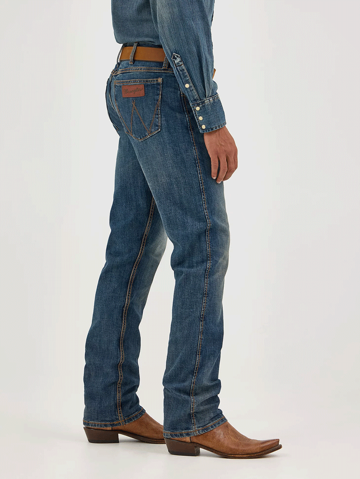 Wrangler WLT88BZ Mens Retro Slim Fit Straight Leg Jean Bozeman front view. If you need any assistance with this item or the purchase of this item please call us at five six one seven four eight eight eight zero one Monday through Saturday 10:00a.m EST to 8:00 p.m EST