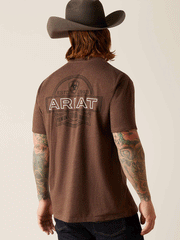 Ariat 10047893 Mens Outline Circle T-Shirt Brown Heather back view. If you need any assistance with this item or the purchase of this item please call us at five six one seven four eight eight eight zero one Monday through Saturday 10:00a.m EST to 8:00 p.m EST