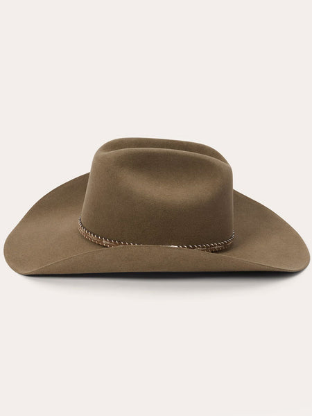 Stetson SFACST-9142B5 Acoustic 6X Cattleman Crown Felt Hat Driftwood side view. If you need any assistance with this item or the purchase of this item please call us at five six one seven four eight eight eight zero one Monday through Saturday 10:00a.m EST to 8:00 p.m EST