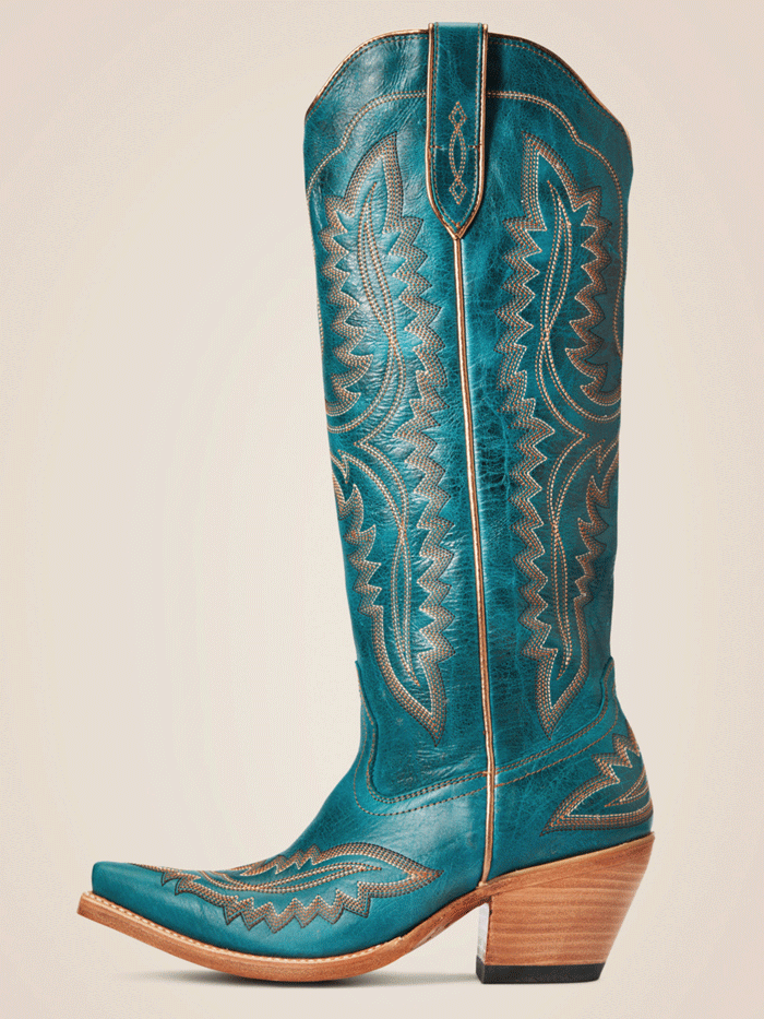 Ariat 10034004 Womens Casanova Western Boot Turquoise front and outter side view. If you need any assistance with this item or the purchase of this item please call us at five six one seven four eight eight eight zero one Monday through Saturday 10:00a.m EST to 8:00 p.m EST