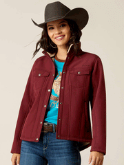 Ariat 10053011 Womens Berber Back Softshell Jacket Tawny Port front view open. If you need any assistance with this item or the purchase of this item please call us at five six one seven four eight eight eight zero one Monday through Saturday 10:00a.m EST to 8:00 p.m EST