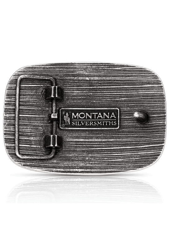 Montana Silversmiths A1049S 4-H Livestock Buckle Silver back view. If you need any assistance with this item or the purchase of this item please call us at five six one seven four eight eight eight zero one Monday through Saturday 10:00a.m EST to 8:00 p.m EST