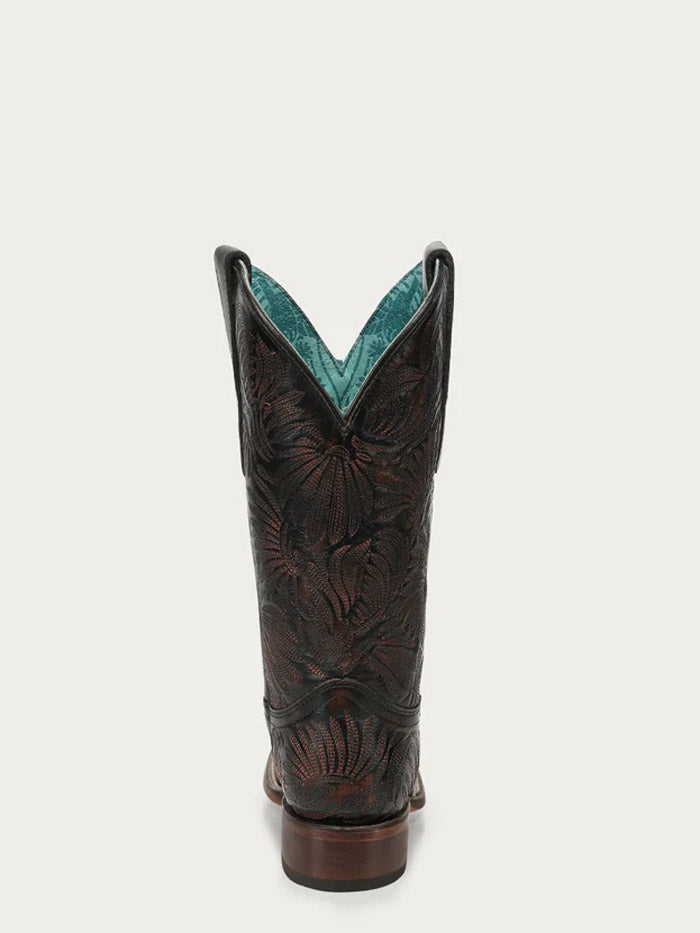Corral A4848 Ladies Floral Petal Embroidery Square Toe Cowboy Boot Black Honey side / front view. If you need any assistance with this item or the purchase of this item please call us at five six one seven four eight eight eight zero one Monday through Saturday 10:00a.m EST to 8:00 p.m EST