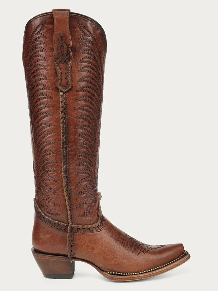 Corral A5141 Ladies Embroidery Woven And Metallic Welt Tall Boot Honey side / front view pair. If you need any assistance with this item or the purchase of this item please call us at five six one seven four eight eight eight zero one Monday through Saturday 10:00a.m EST to 8:00 p.m EST