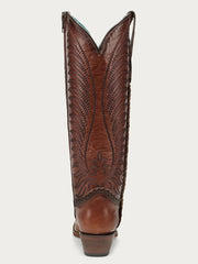 Corral A5141 Ladies Embroidery Woven And Metallic Welt Tall Boot Honey back view. If you need any assistance with this item or the purchase of this item please call us at five six one seven four eight eight eight zero one Monday through Saturday 10:00a.m EST to 8:00 p.m EST