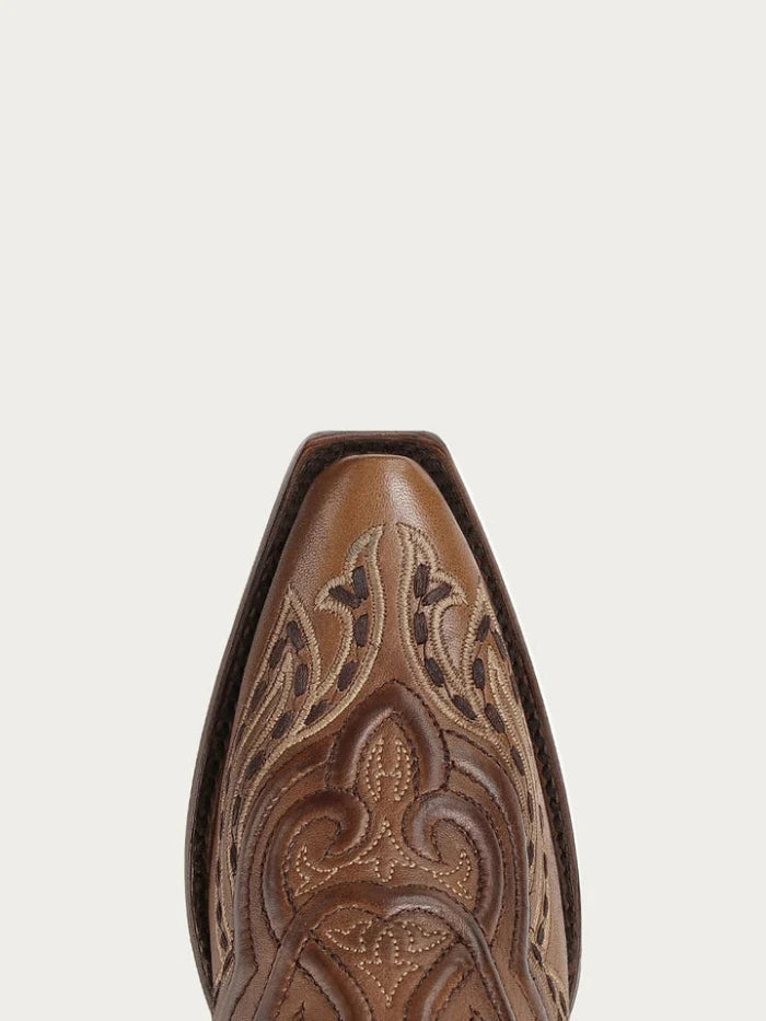 Corral Z5236 Ladies Embroidery Tall Top Snip Toe Boot Honey side / front view pair. If you need any assistance with this item or the purchase of this item please call us at five six one seven four eight eight eight zero one Monday through Saturday 10:00a.m EST to 8:00 p.m EST