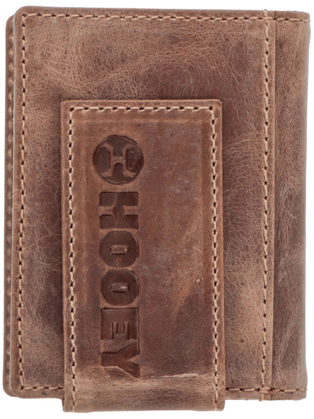Hooey HFW036-BR Mens DALTON Stitching Bifold Money Clip Smooth Brown back view. If you need any assistance with this item or the purchase of this item please call us at five six one seven four eight eight eight zero one Monday through Saturday 10:00a.m EST to 8:00 p.m EST