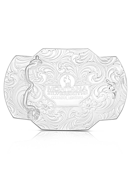 Montana Silversmiths AM55410 Wings of Valor Buckle Silver back view. If you need any assistance with this item or the purchase of this item please call us at five six one seven four eight eight eight zero one Monday through Saturday 10:00a.m EST to 8:00 p.m EST