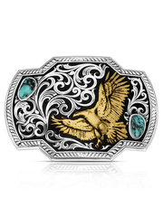 Montana Silversmiths AM55410 Wings of Valor Buckle Silver front view. If you need any assistance with this item or the purchase of this item please call us at five six one seven four eight eight eight zero one Monday through Saturday 10:00a.m EST to 8:00 p.m EST