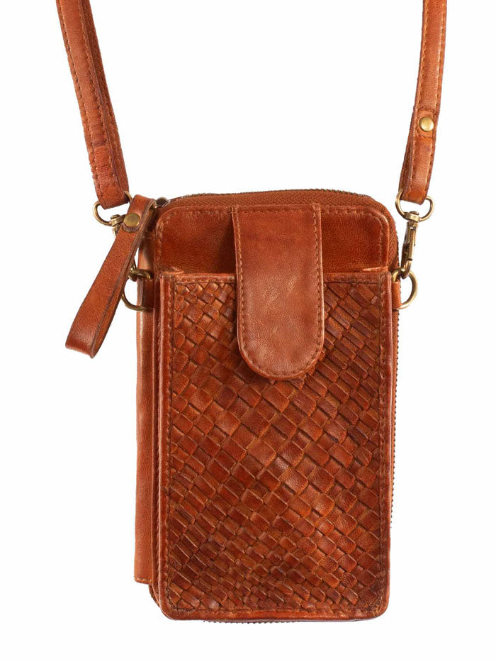 Scully B375-COG Womens Crossbody Multipurpose Bag Cognac front view. If you need any assistance with this item or the purchase of this item please call us at five six one seven four eight eight eight zero one Monday through Saturday 10:00a.m EST to 8:00 p.m EST