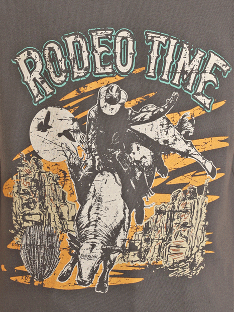 Rock & Roll Denim BB21T03690 Kids Dale Brisby Rodeo Time Graphic Tee Charcoal Grey