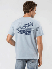 Beach & Barn SURF FISHIN Short Sleeve T-Shirt Chambray back view. If you need any assistance with this item or the purchase of this item please call us at five six one seven four eight eight eight zero one Monday through Saturday 10:00a.m EST to 8:00 p.m EST