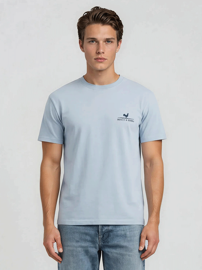 Beach & Barn SURF FISHIN Short Sleeve T-Shirt Chambray back view. If you need any assistance with this item or the purchase of this item please call us at five six one seven four eight eight eight zero one Monday through Saturday 10:00a.m EST to 8:00 p.m EST