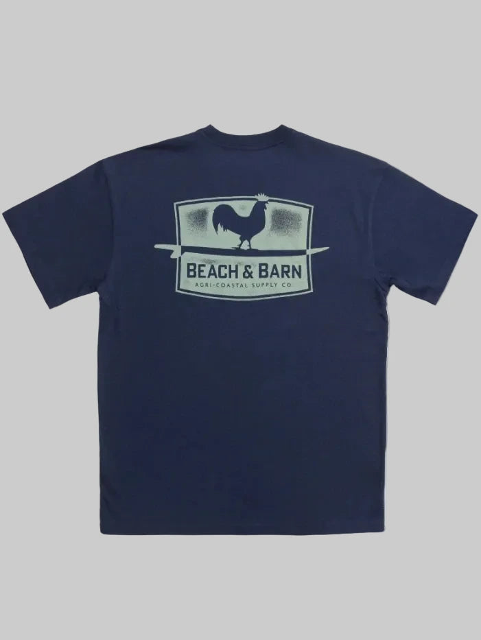 Beach & Barn WORN WELL Short Sleeve T-Shirt Dark Navy back view. If you need any assistance with this item or the purchase of this item please call us at five six one seven four eight eight eight zero one Monday through Saturday 10:00a.m EST to 8:00 p.m EST