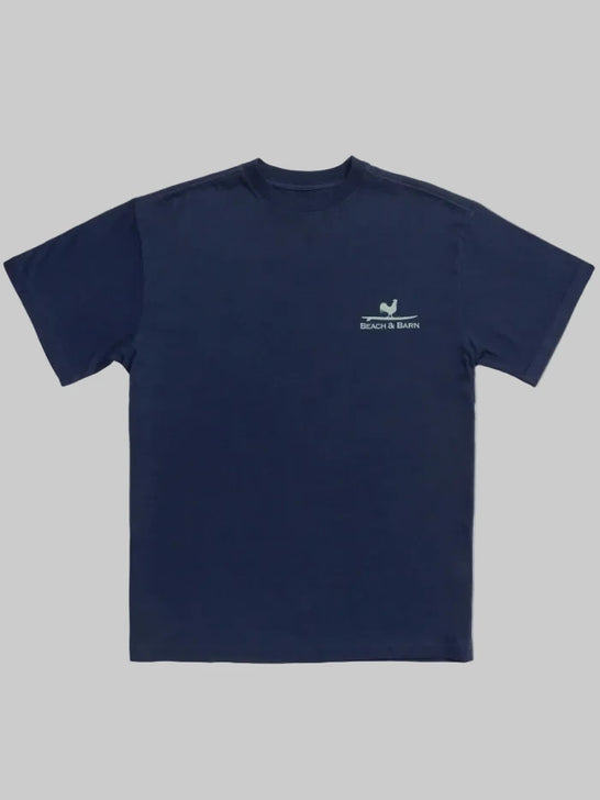 Beach & Barn WORN WELL Short Sleeve T-Shirt Dark Navy front view. If you need any assistance with this item or the purchase of this item please call us at five six one seven four eight eight eight zero one Monday through Saturday 10:00a.m EST to 8:00 p.m EST