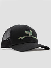 Beach & Barn SURFING ROOSTER CAMO Snapback Hat Solid Black Black side view. If you need any assistance with this item or the purchase of this item please call us at five six one seven four eight eight eight zero one Monday through Saturday 10:00a.m EST to 8:00 p.m EST 