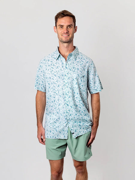 Beach & Barn WOODLANDS Mens Short Sleeve Sport Shirt Slate front view. If you need any assistance with this item or the purchase of this item please call us at five six one seven four eight eight eight zero one Monday through Saturday 10:00a.m EST to 8:00 p.m EST