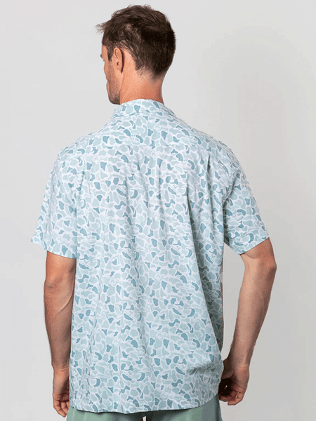 Beach & Barn WOODLANDS Mens Short Sleeve Sport Shirt Slate back view. If you need any assistance with this item or the purchase of this item please call us at five six one seven four eight eight eight zero one Monday through Saturday 10:00a.m EST to 8:00 p.m EST