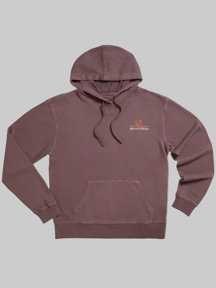 Beach and Barn SURFING ROOSTER HOODIE Peppercorn back view. If you need any assistance with this item or the purchase of this item please call us at five six one seven four eight eight eight zero one Monday through Saturday 10:00a.m EST to 8:00 p.m EST