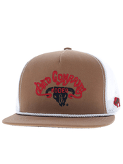 Hooey BC004T-TNWH BAD COMPANY Embroidered Logo Hat Tan And White front / side view. If you need any assistance with this item or the purchase of this item please call us at five six one seven four eight eight eight zero one Monday through Saturday 10:00a.m EST to 8:00 p.m EST